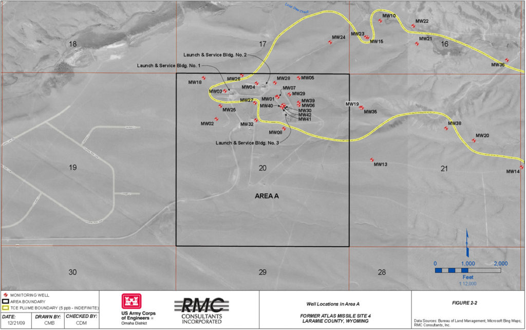 Map of Area A - contamination at site 4