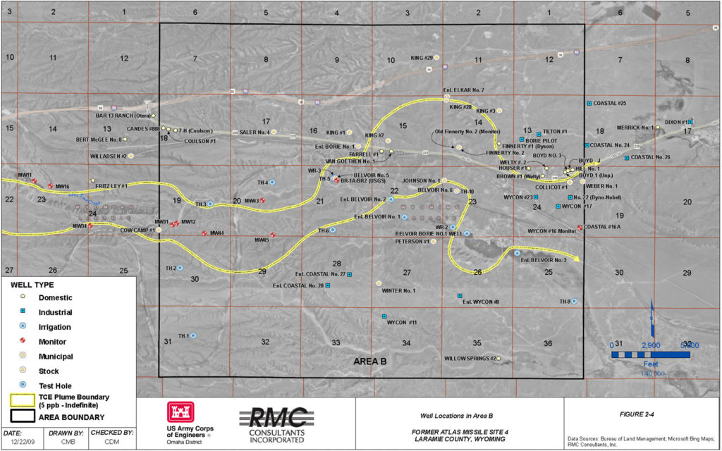 Map of Area B at missile site 4