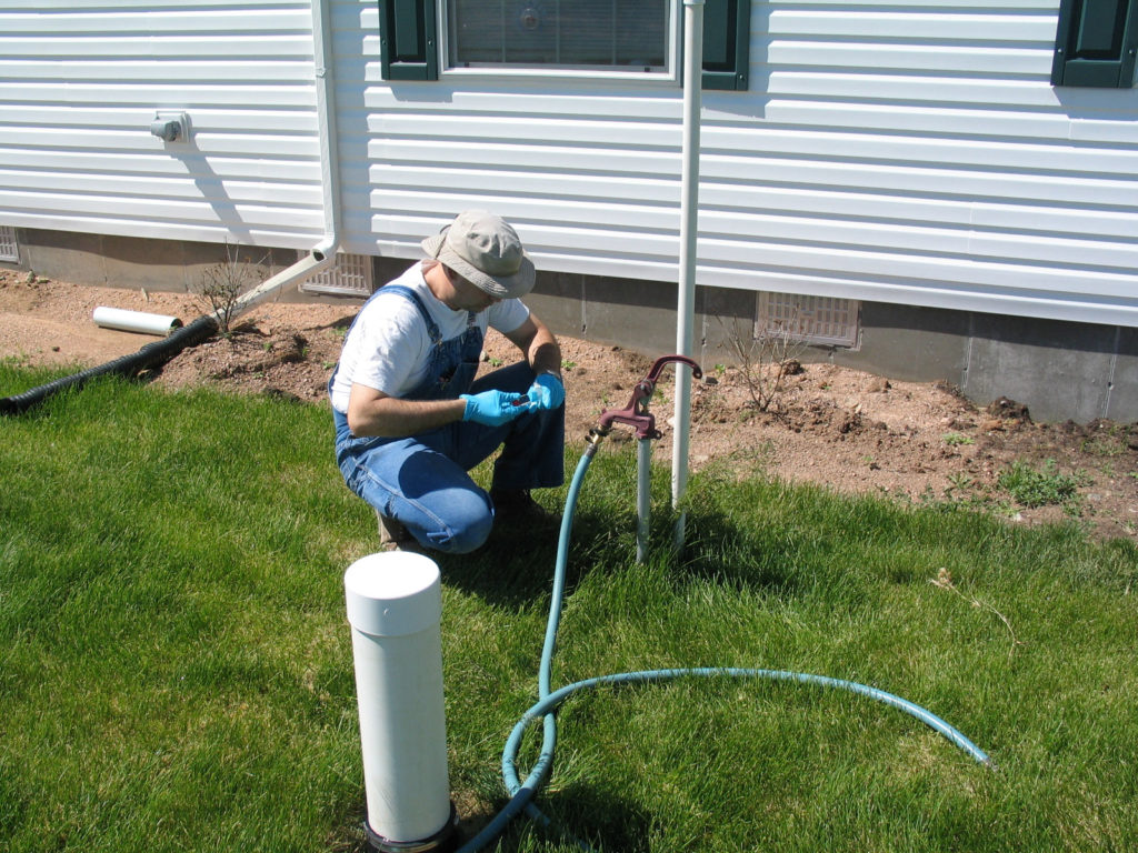 Man conducting water testing